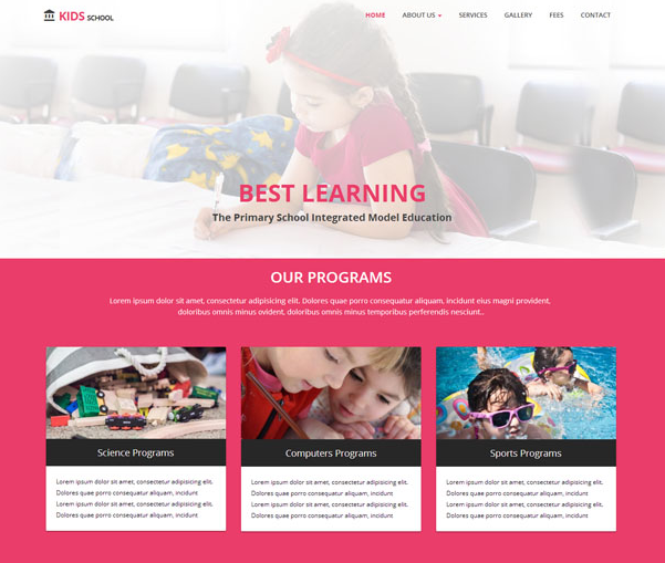 红色儿童教育品牌官网模板_php网站模板