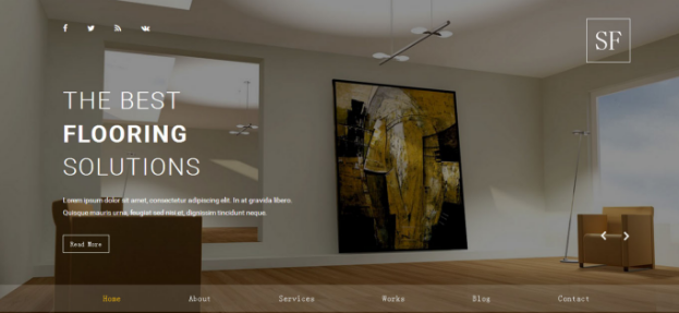 黄色调简洁室内家具网站模板_企业官网模板
