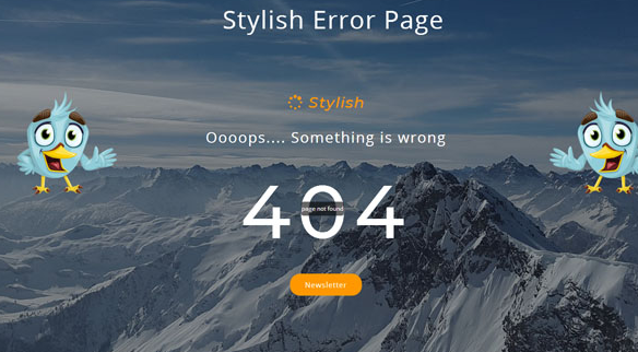 雪山背景网站404模板_php网站模板