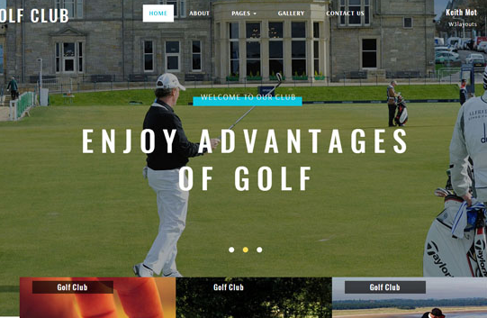 高尔夫球运动俱乐部网站模板_企业官网模板
