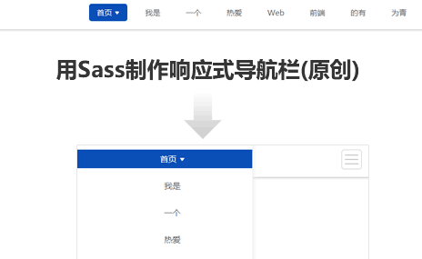 jQuery sass制作响应式网站导航栏代码