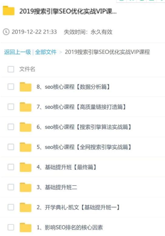 2019网站SEO优化VIP课程