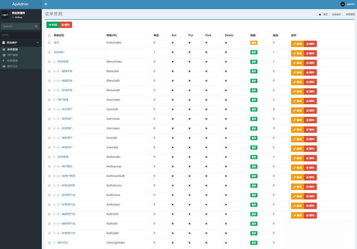 ApiAdmin后台管理系统 v5.0.0