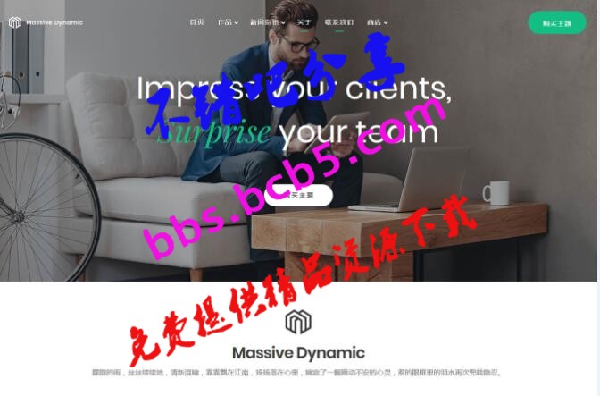 Massive Dynamic 6.4 多用途 中文汉化版 WordPress主题源码，别具一格的元素和布局
