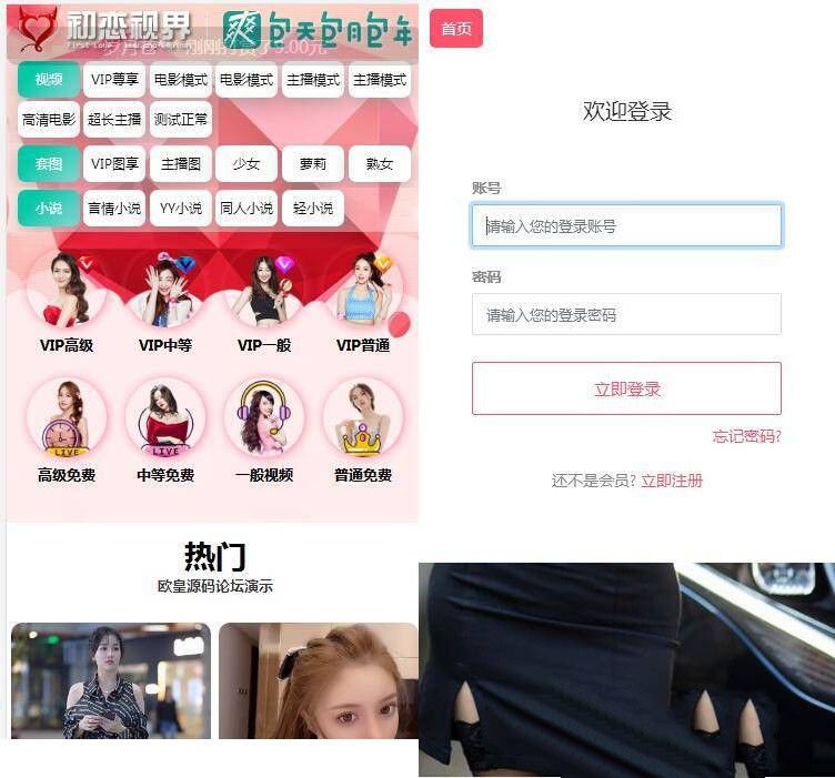 全新开发苹果CMS/引流吸粉视频/-两种播放模式/包天包月包年观看