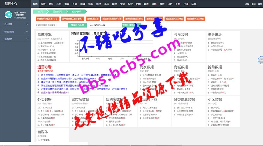 BAOCMS 17.1 江湖CMS10.1 外卖、商城、团购、家政、跑腿、拼车、小程序源码App三端