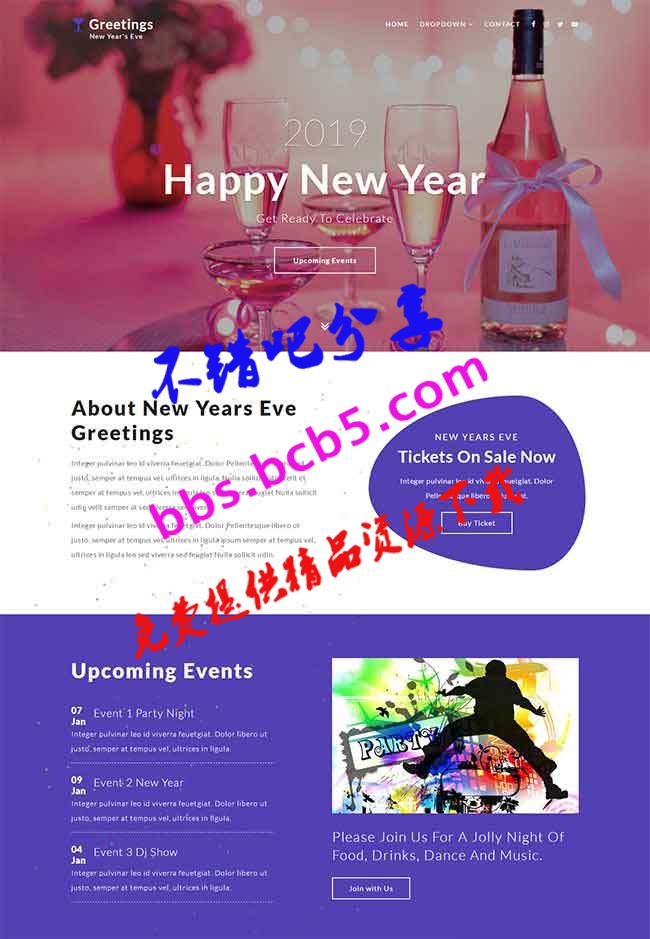 2019年新年快乐专题页面模板免费下载