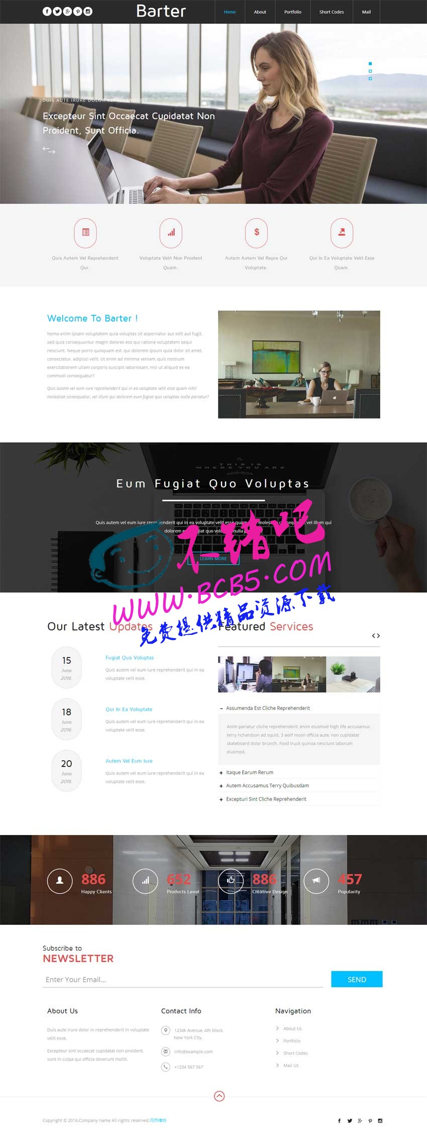 黑色宽屏的商务合作公司html5响应式模板