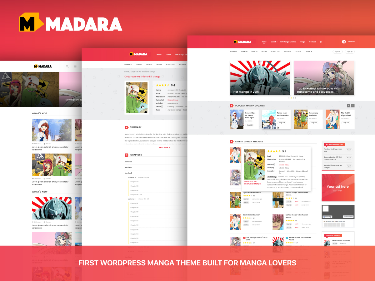 响应式WordPress漫画小说主题模板 Madara 2.2.2.1主题