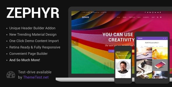 Zephyr v8.34 – WordPress自定义设计主题