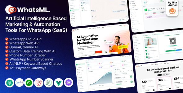 WhatsML v1.0 – 基于人工智能的 WhatsApp 营销、聊天自动化和批量发送工具 (SaaS) (Nulled)