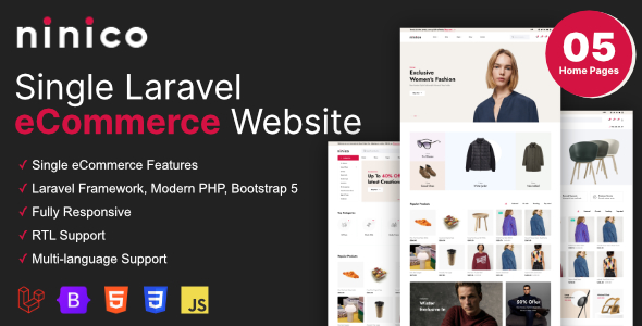 Ninico v1.7.9 – 极简Laravel电子商务商店 (Nulled)