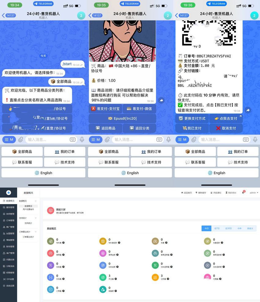 TG发卡机器人-支持USDT/双语言版