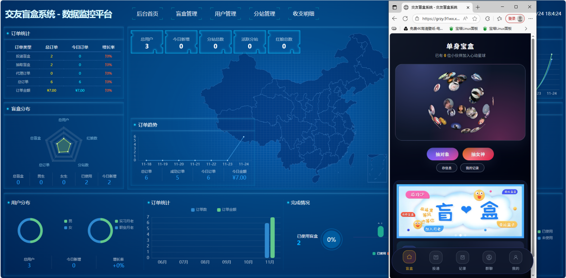 最新二开的交友盲盒系统源码