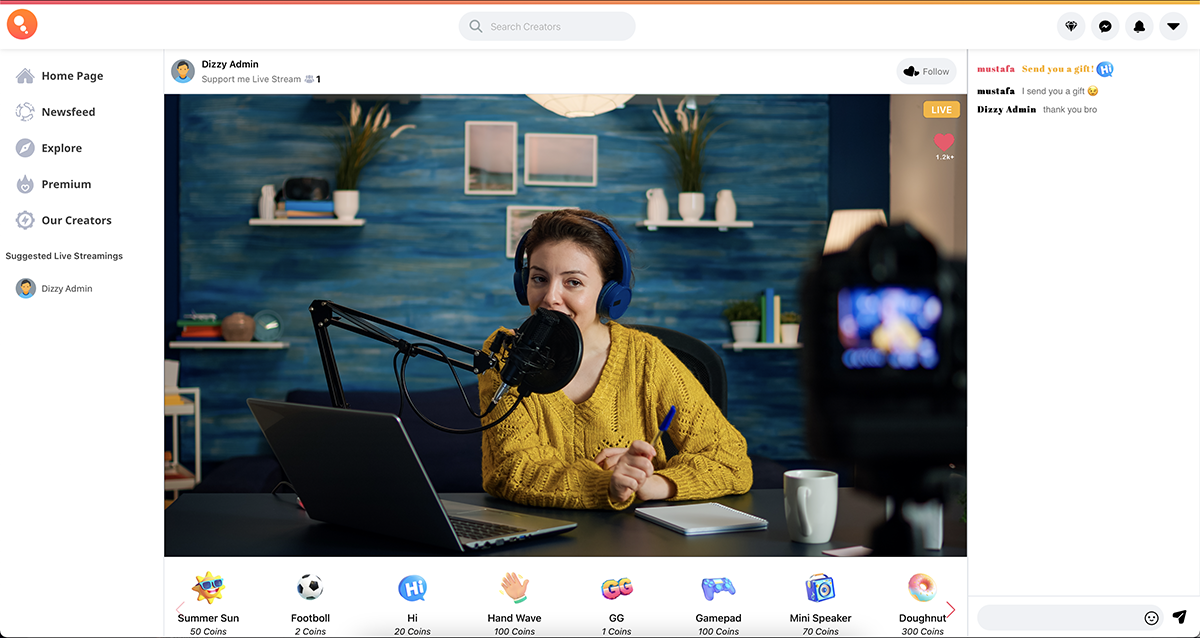 Dizzy社交平台源码开心版下载：内容创作者变现系统，支持订阅、付费内容与直播功能插图6