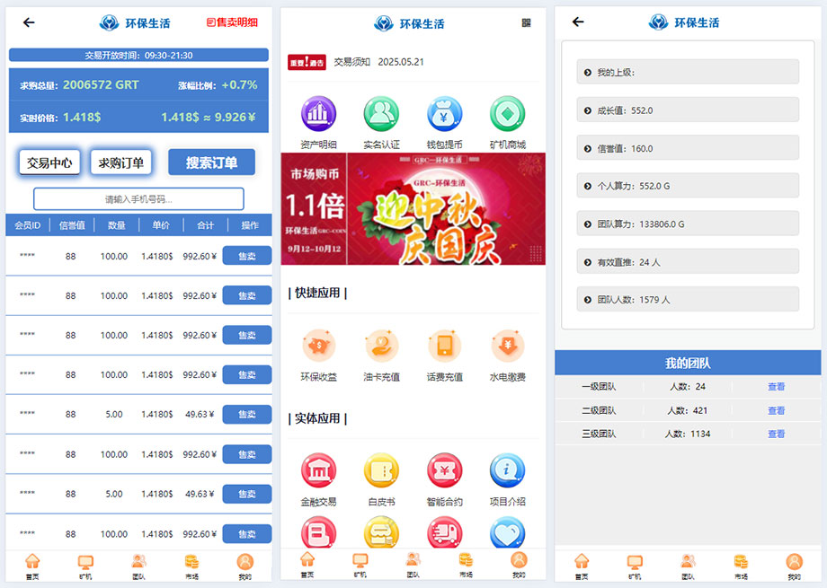 GRT 云矿机算力挖矿系统源码下载｜区块链虚拟币投资理财 PHP 平台插图