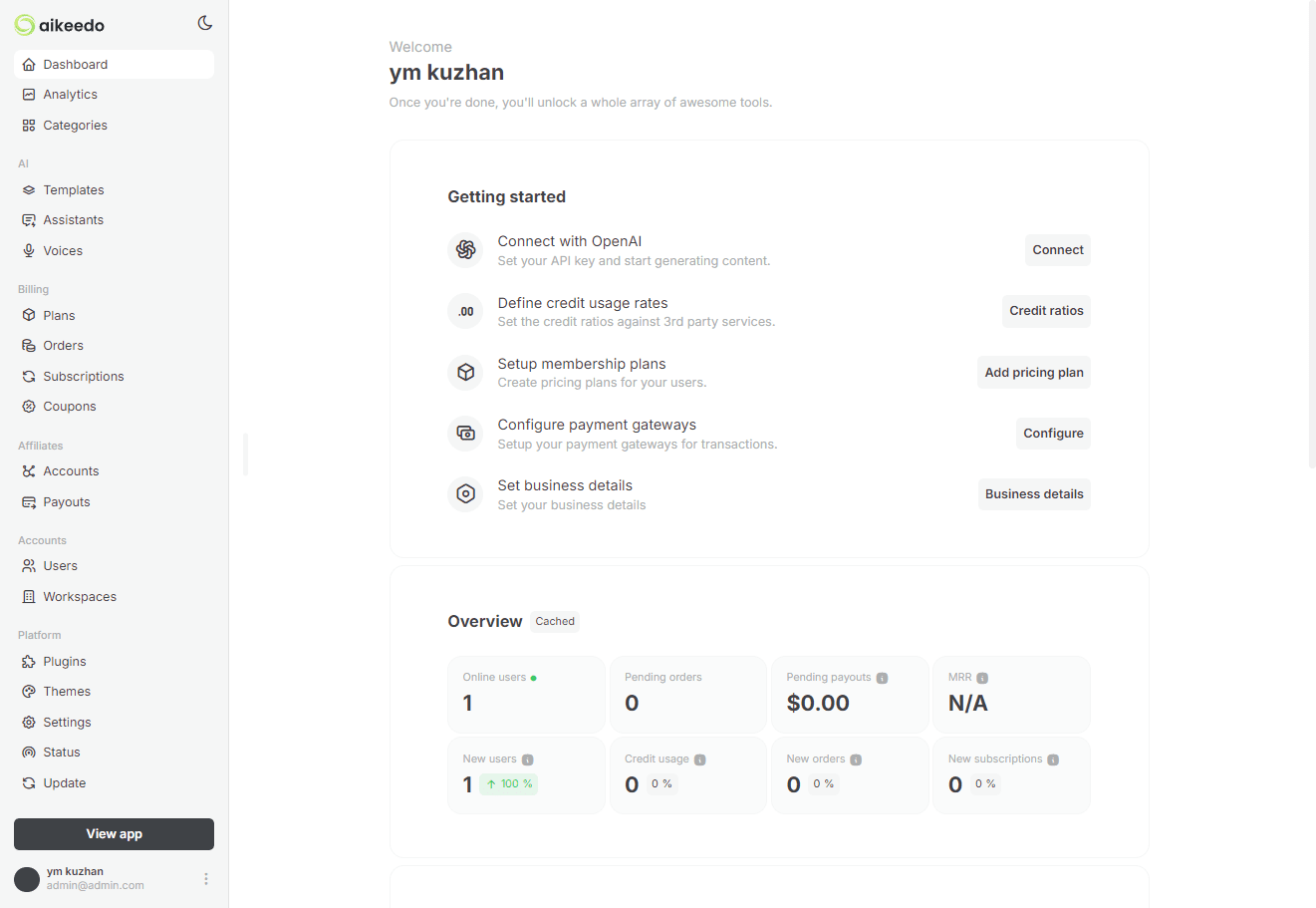 海外最新Aikeedo AI 3.9破解版/多模型AI中转系统/AI转售系统源码下载插图1